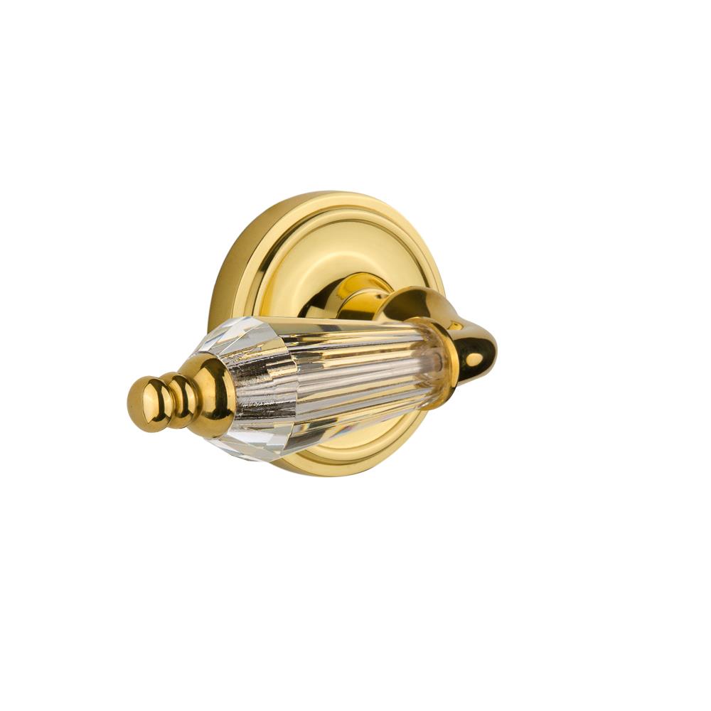 Nostalgic Warehouse CLAPRL Single Dummy Knob Without Keyhole Classic RoKnobte with Parlour Lever in Polished Brass